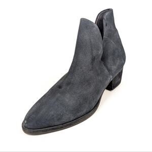 Free People Grey Suede Charm Double V Ankle Boots Size EU 39.5